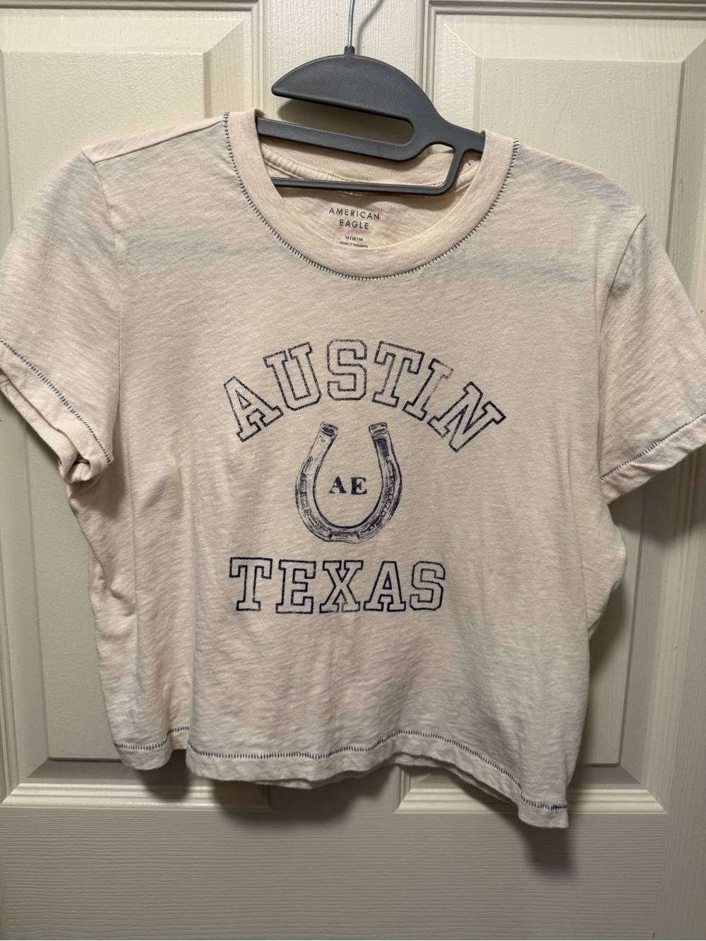 American Eagle Outfitters Austin Texas Short Sleeve Tee - Cream